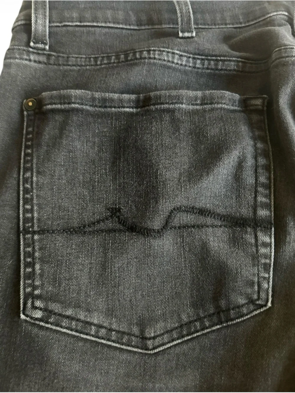 7 For All Mankind LA Men's Straight Black Jeans - Picture 9 of 12